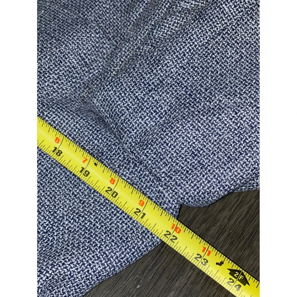 Tailorbyrd Mens 42S Blue Cotton Linen Blend Paisley Lined Sport Coat Blazer